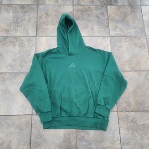 Adidas Men's Large All SZN Fleece Loose Fit Forest Green Hoodie Sweatshirt